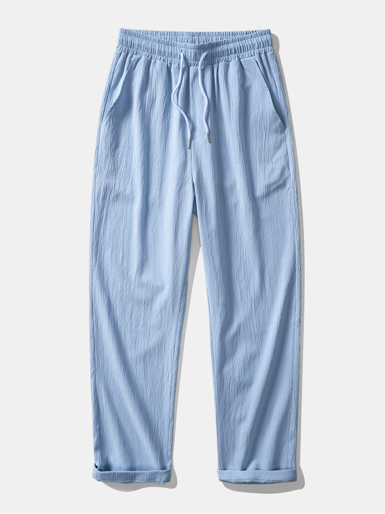 Textured Cuban Shirt with Contrasting Details & Straight Leg Trousers