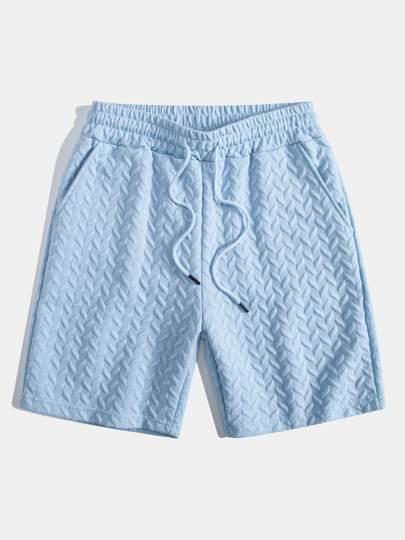 Geometric Jacquard Polo Shirt and Shorts Set