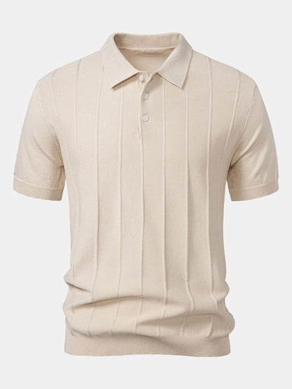 Striped Jacquard Knit Polo