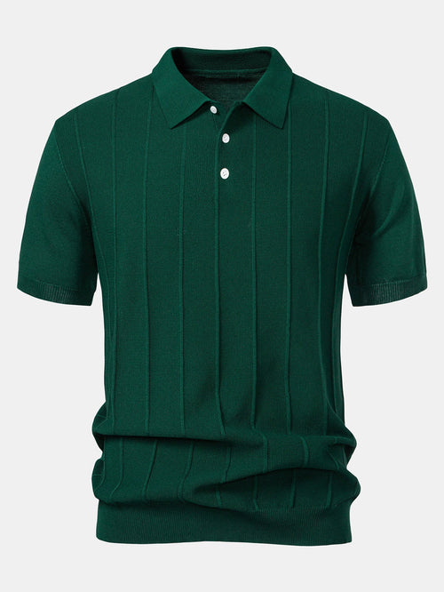 Striped Jacquard Knit Polo