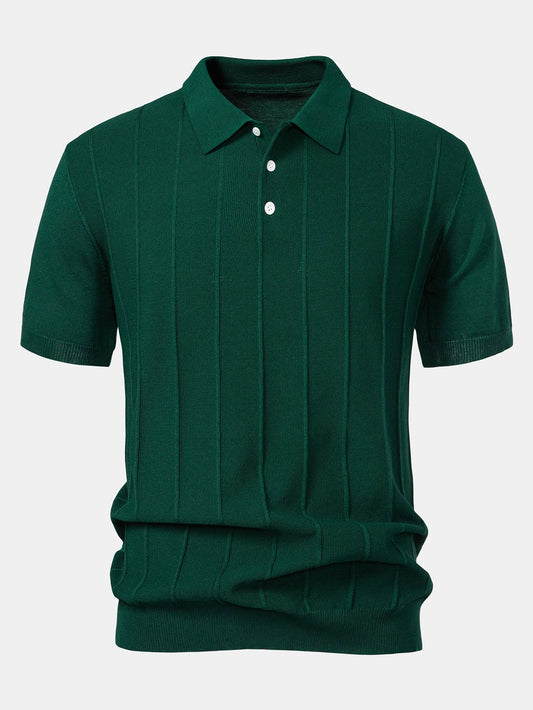Striped Jacquard Knit Polo