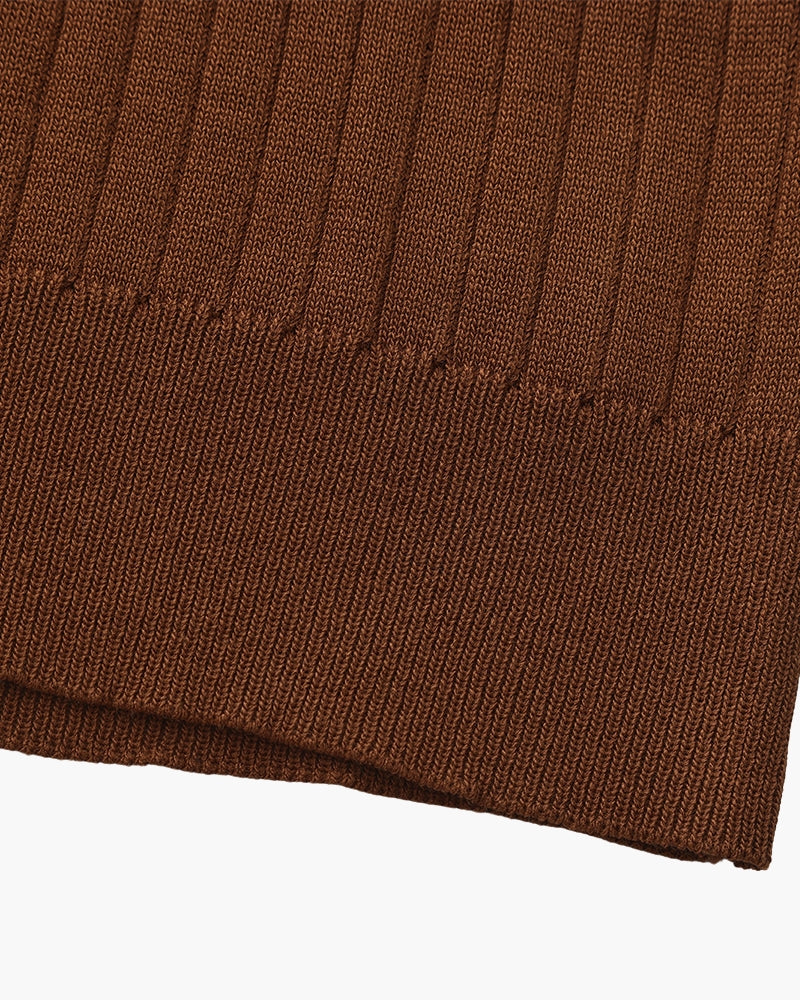 Luxury Ribbed Knit Polo Shirt
