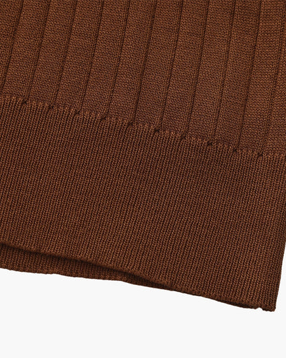 Luxury Ribbed Knit Polo Shirt