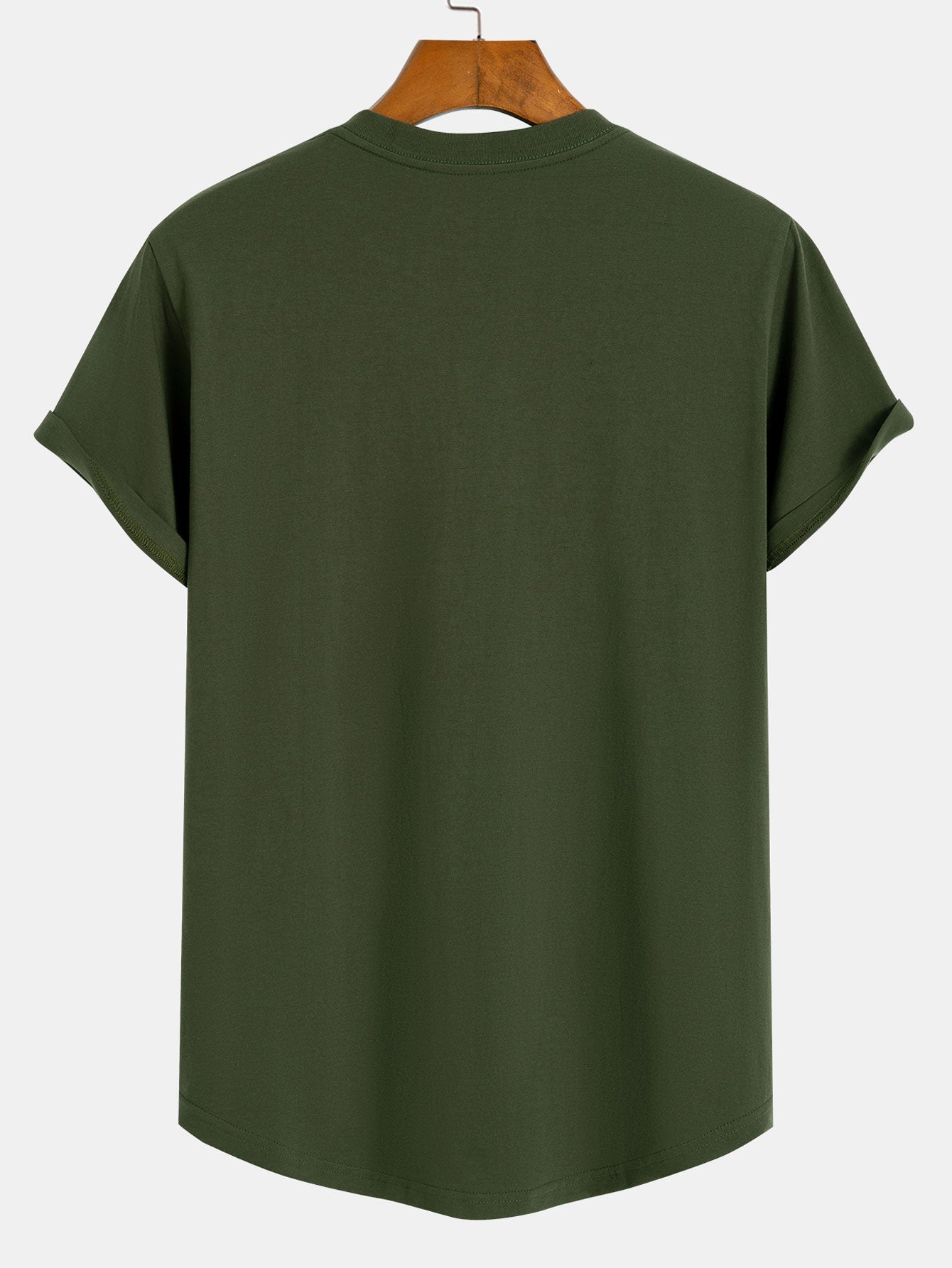 Arc Hem T-Shirt with Tokyo Ukiyo-e Print in Cotton