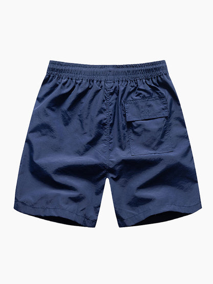Classic Fit Cotton T-Shirt and Swim Shorts with Palm Tree Silhouette Print