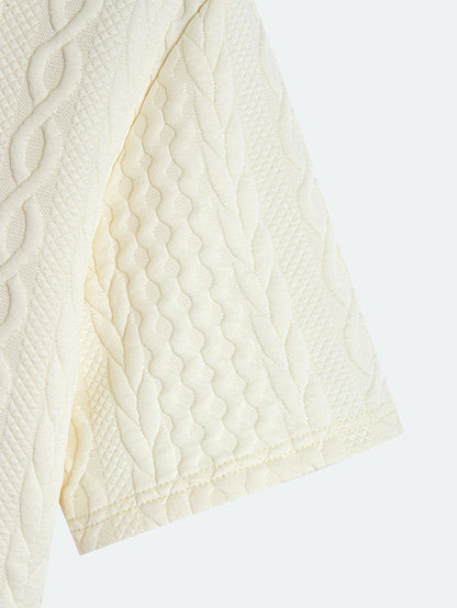 Textured Jacquard Polo with Twist Design