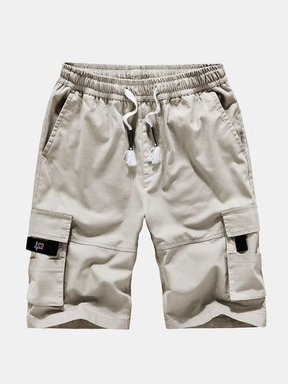 Adjustable Waist Chino Cargo Shorts