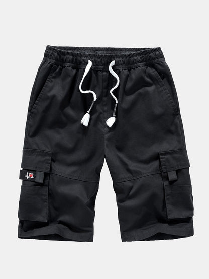Adjustable Waist Chino Cargo Shorts