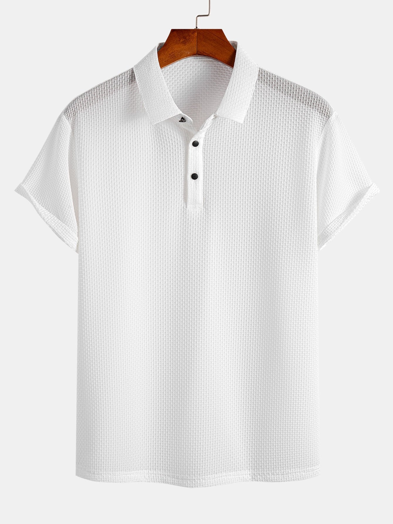 Textured Short Sleeve Polo Shirt