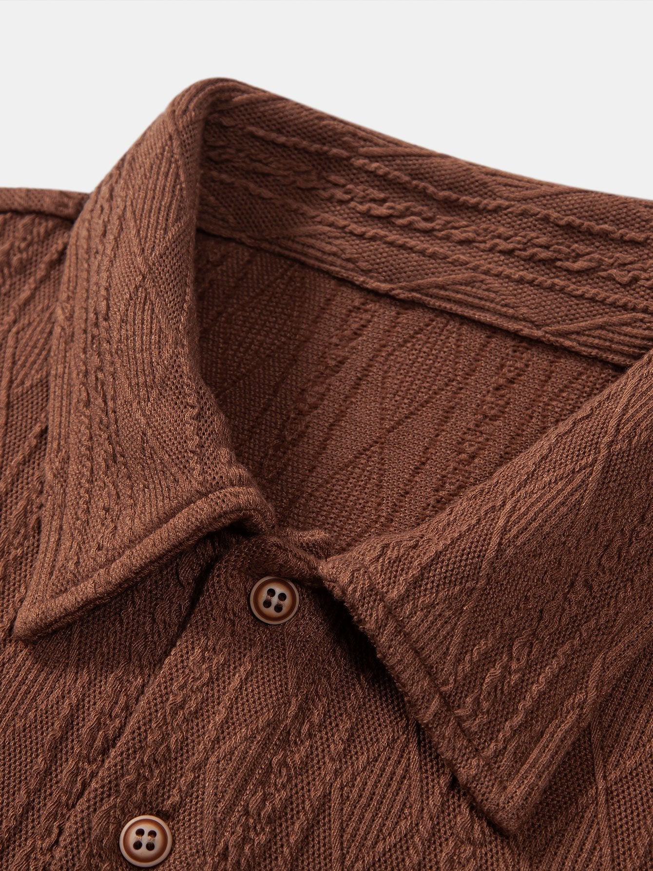 Geometric Jacquard Polo with Knitted Rhombus Design