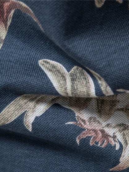 Island-Inspired Polo Shirt with Tropical Print