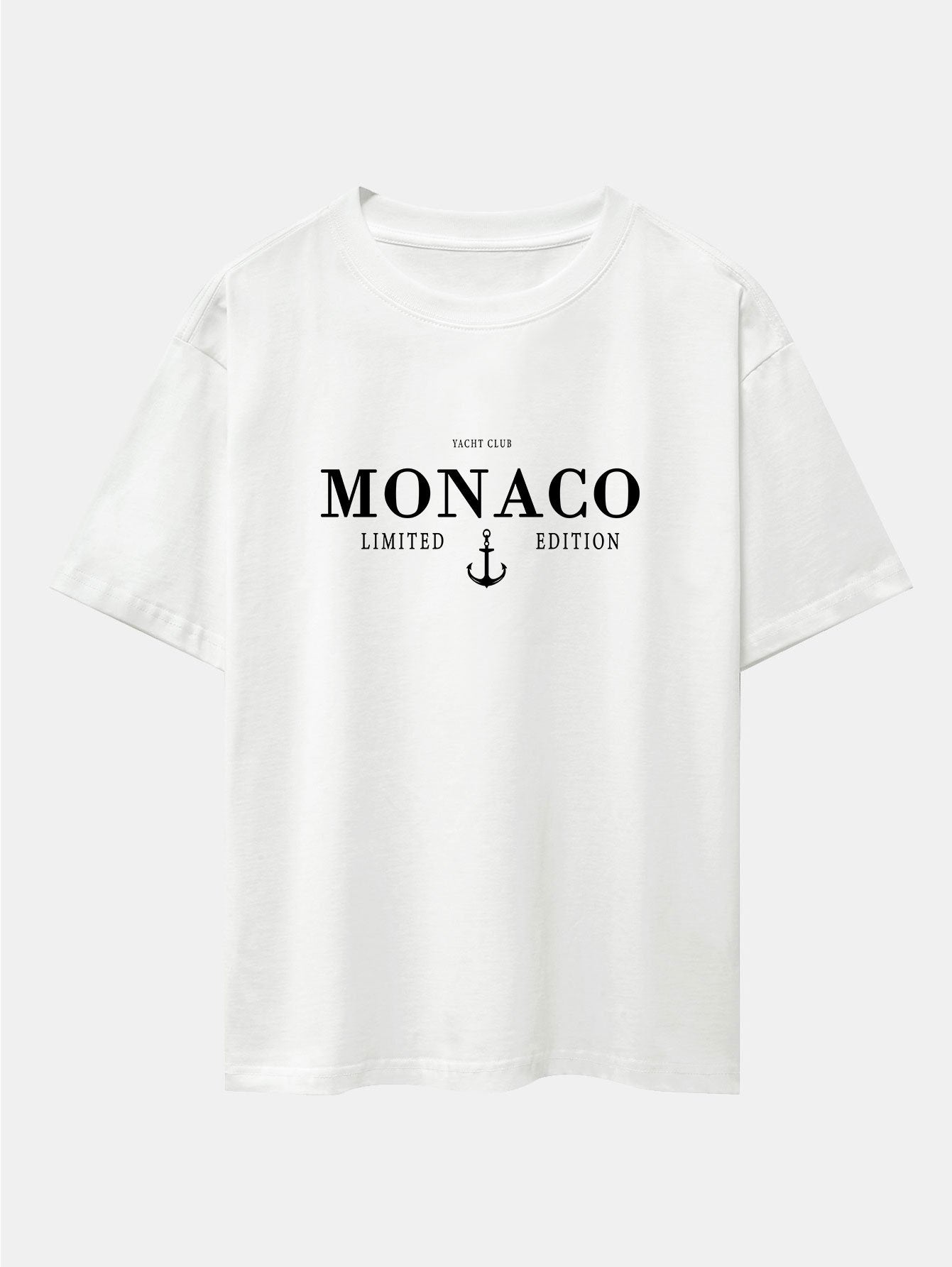 Monaco Oversized T-Shirt with Slogan Print and Drop Shoulders