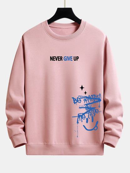 Stay Positive Smiley Face Relaxed Fit Sweatshirt