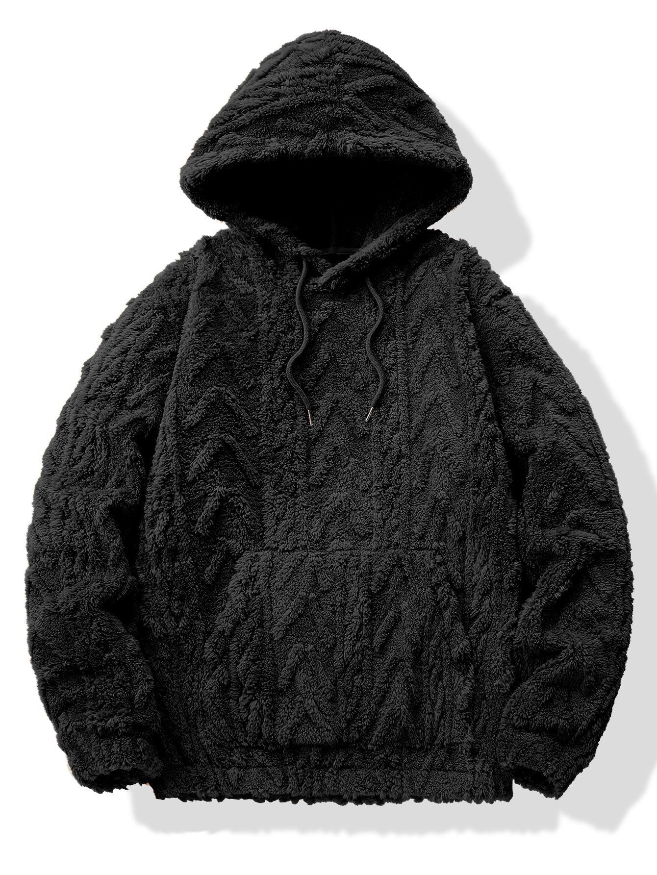 Geometric Patterned Jacquard Teddy Hoodie