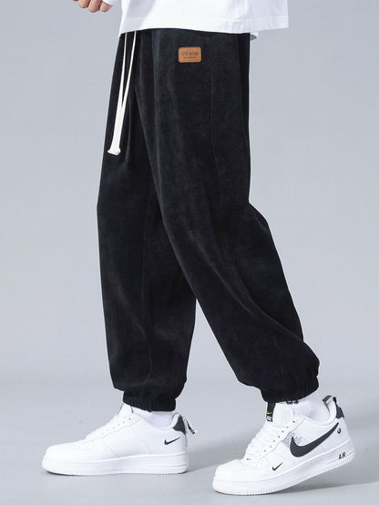 Velvet-Finish Corduroy Joggers