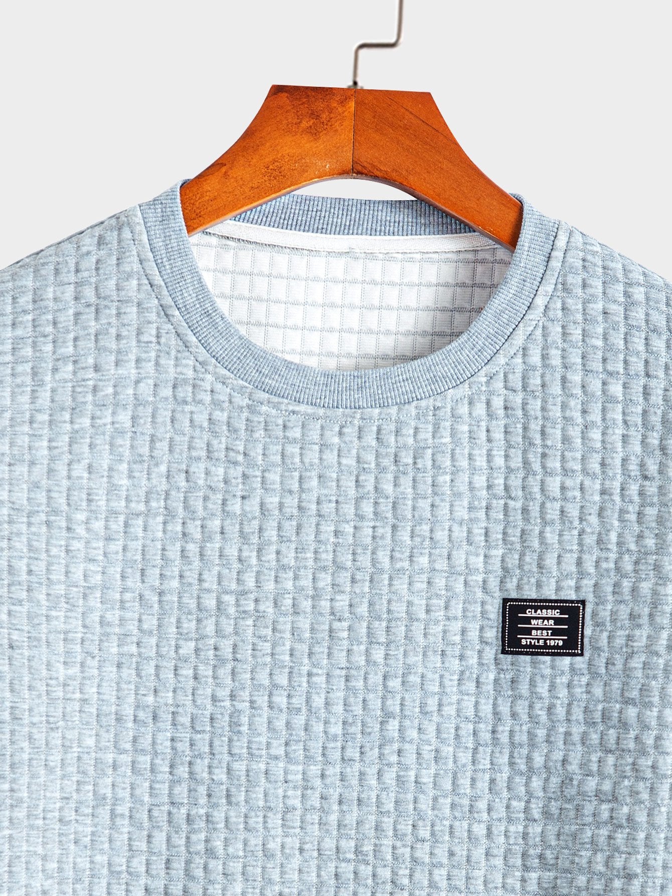 Short Sleeve Waffle Knit Arc Hem Tee with Matching Shorts