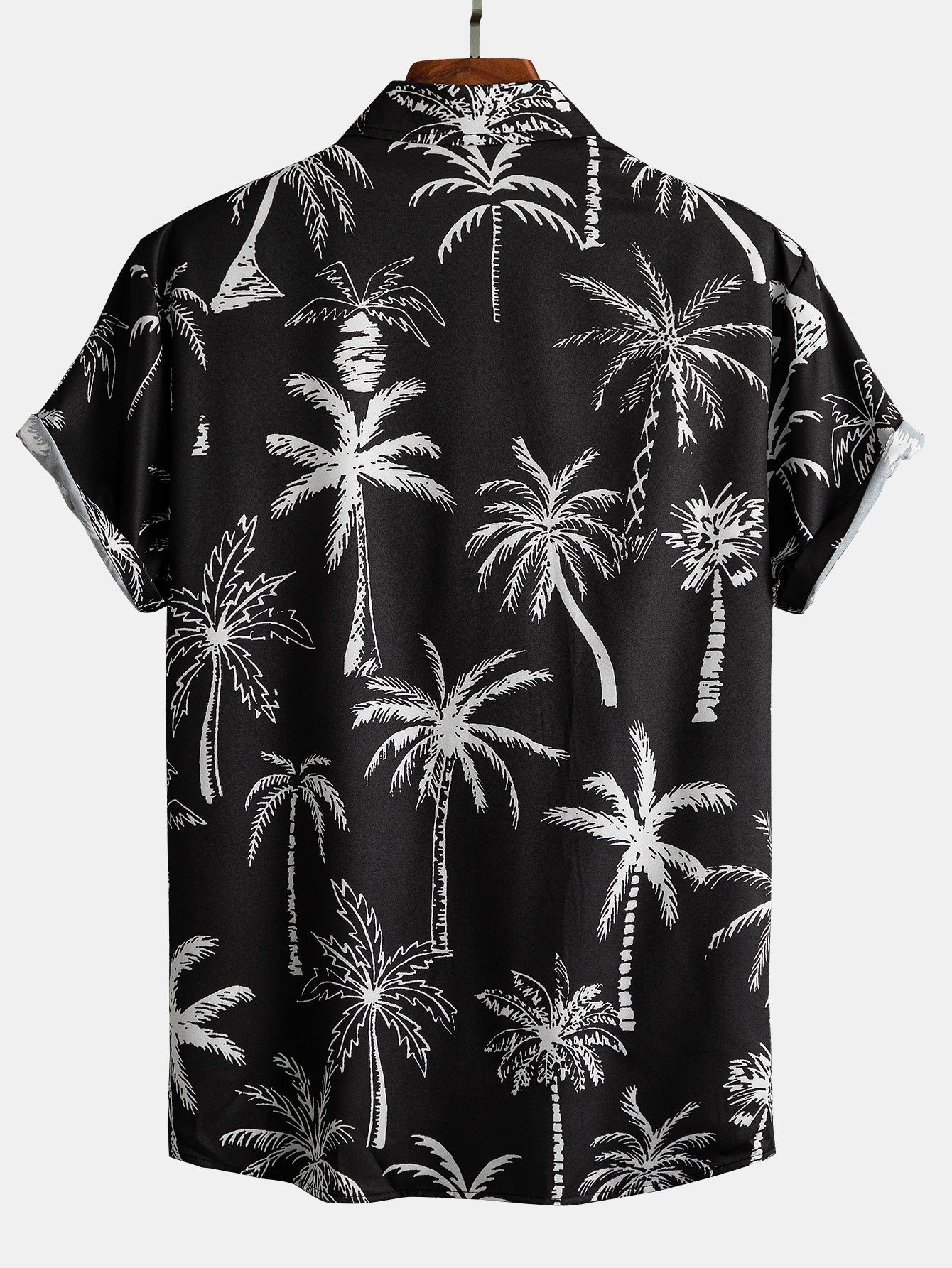 Button-Up Shirt with Palm Tree Print