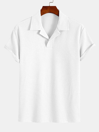 Textured Cuban Collar Polo