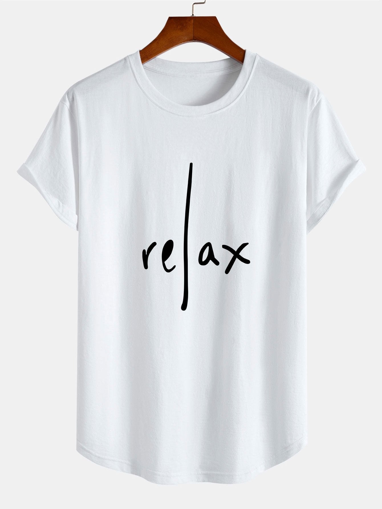 Comfort Fit Cotton Arc Hem T-Shirt with Relaxed Print