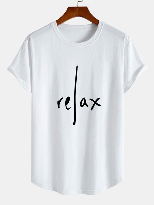 Comfort Fit Cotton Arc Hem T-Shirt with Relaxed Print