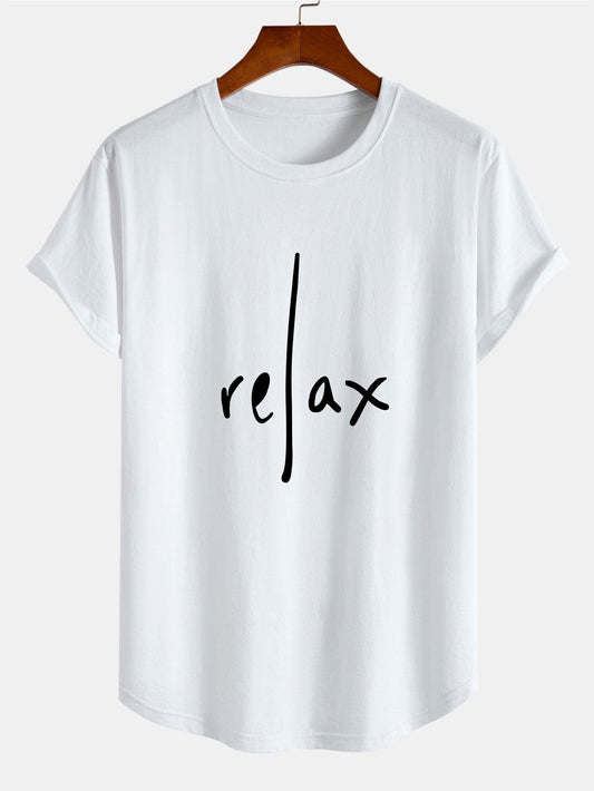 Comfort Fit Cotton Arc Hem T-Shirt with Relaxed Print