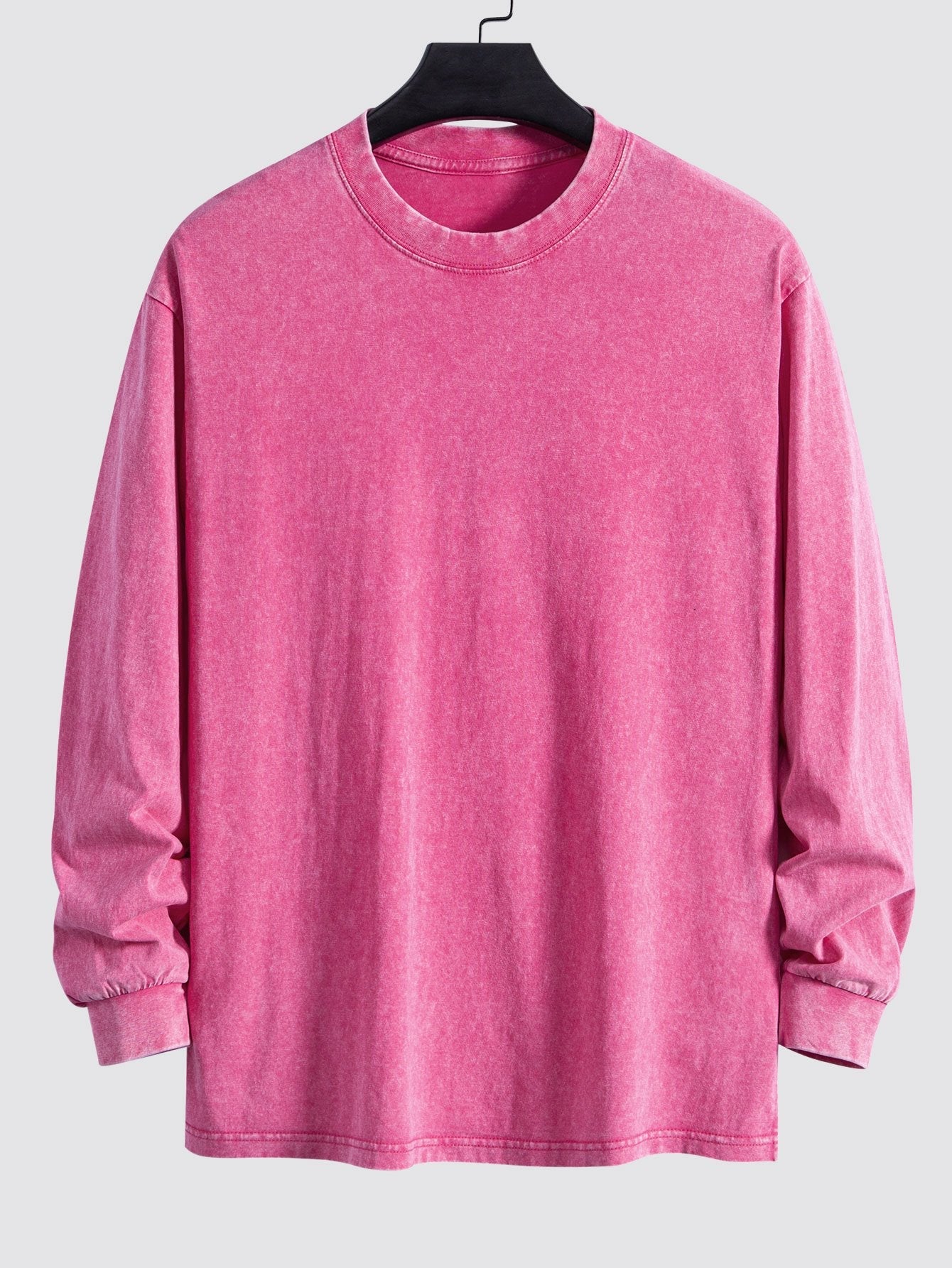 Casual Long Sleeve Distressed T-Shirt with Relaxed Fit