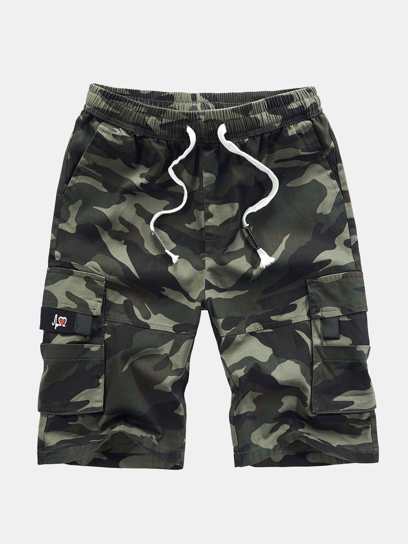 Adjustable Waist Chino Cargo Shorts