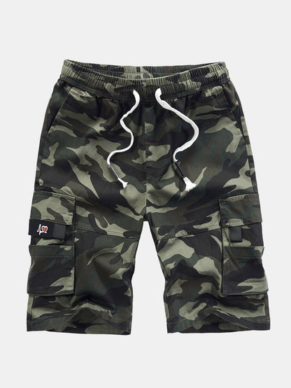 Adjustable Waist Chino Cargo Shorts