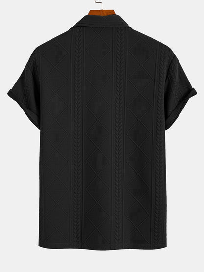 Geometric Pattern Jacquard Polo