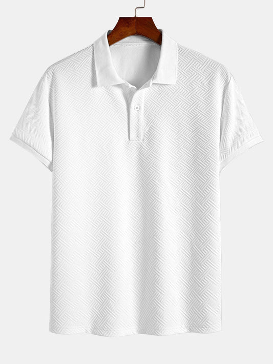 Jacquard Striped Polo Shirt