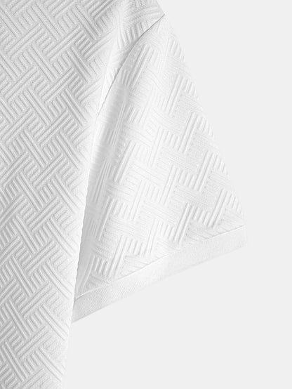Jacquard Striped Polo Shirt