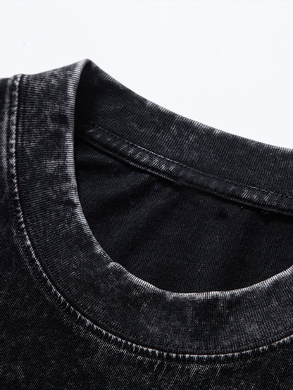 Casual Oversized Distressed Drop Shoulder T-Shirt