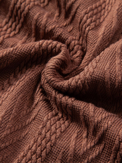 Geometric Jacquard Knit Polo