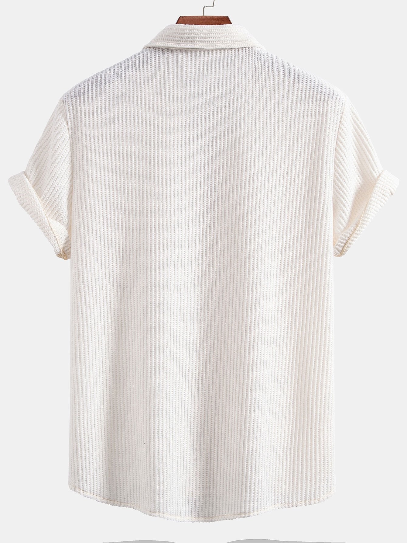 Button-Up Waffle Knit Shirt