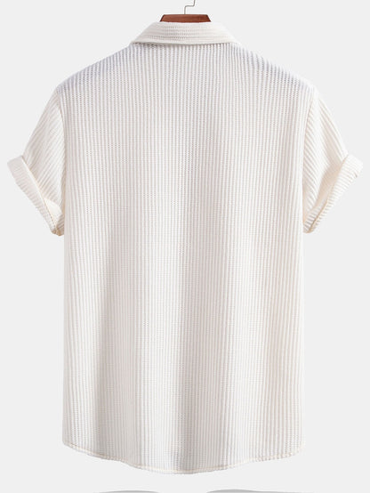 Button-Up Waffle Knit Shirt