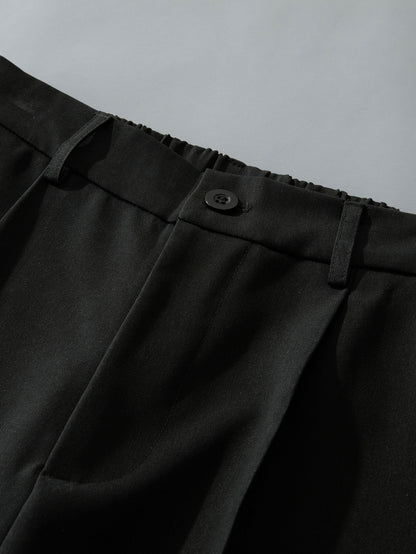 Comfortable Elastic Waist Straight-Leg Pants