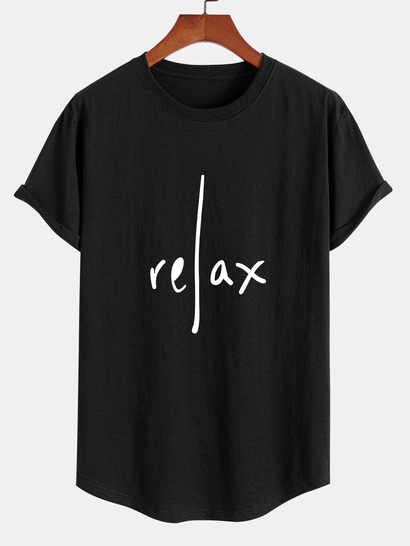 Comfort Fit Cotton Arc Hem T-Shirt with Relaxed Print