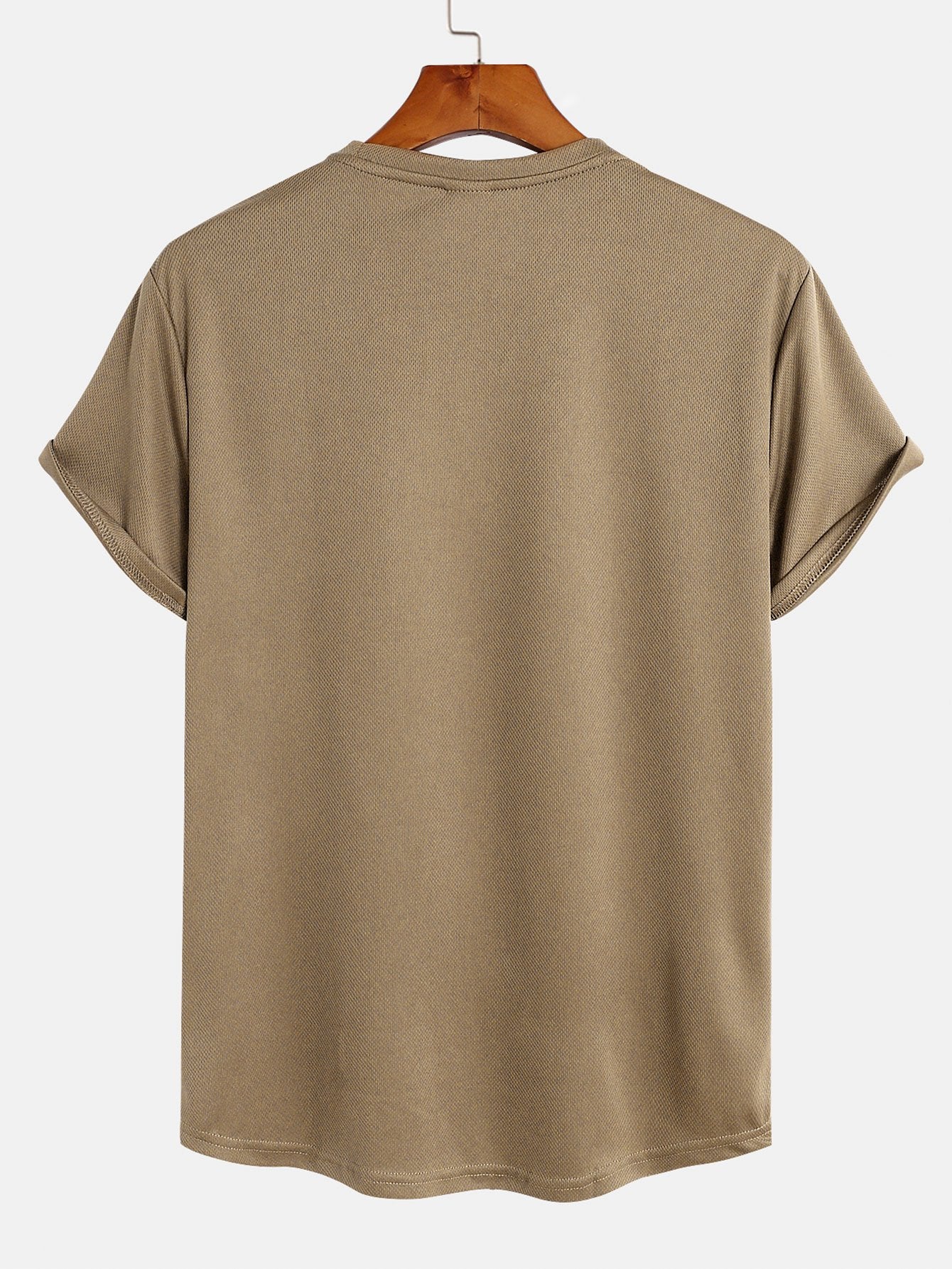 Muscle Fit Mesh T-Shirt with Arc Hem