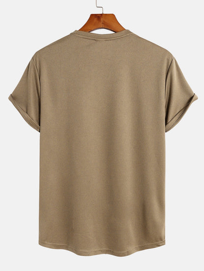 Muscle Fit Mesh T-Shirt with Arc Hem