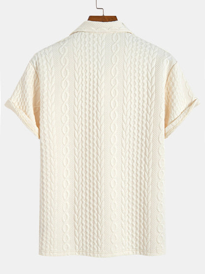 Textured Jacquard Polo with Twist Design