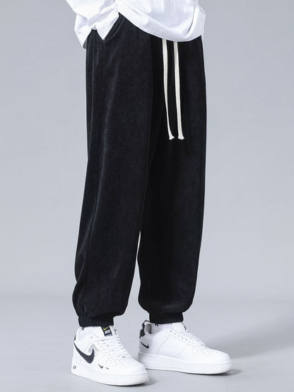 Velvet-Finish Corduroy Joggers