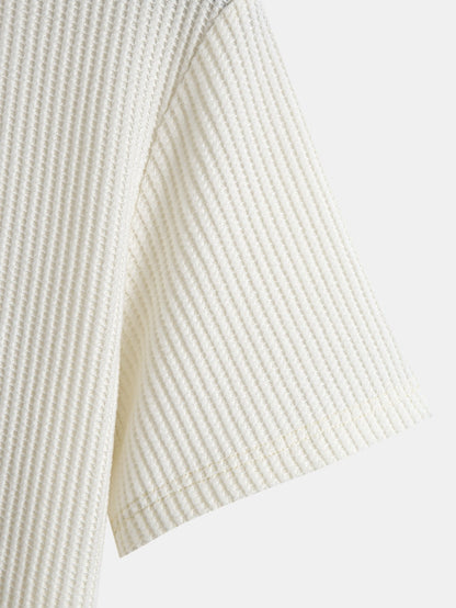 Waffle Knit Arc Hem Tee