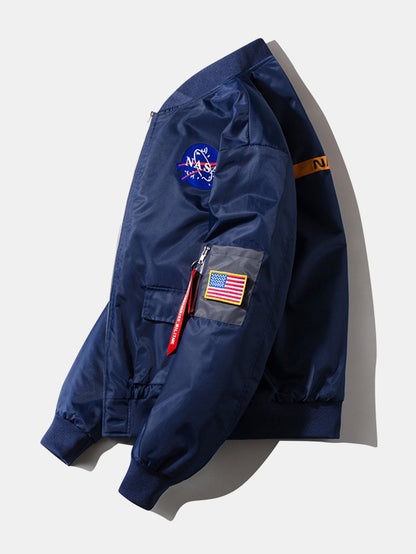 Spacious NASA Graphic Bomber Jacket
