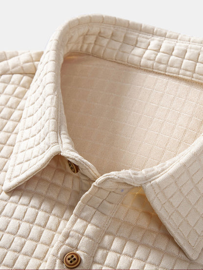 Polo Shirt with Waffle Texture and Pockets