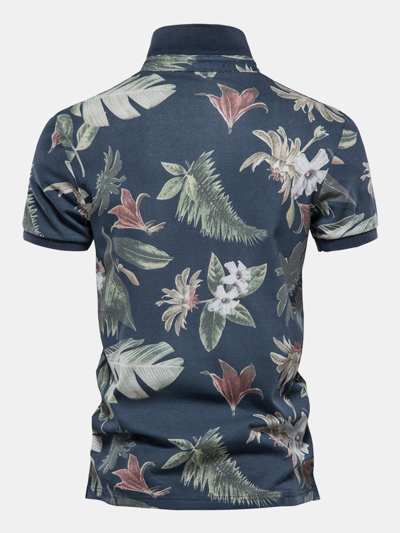 Island-Inspired Polo Shirt with Tropical Print