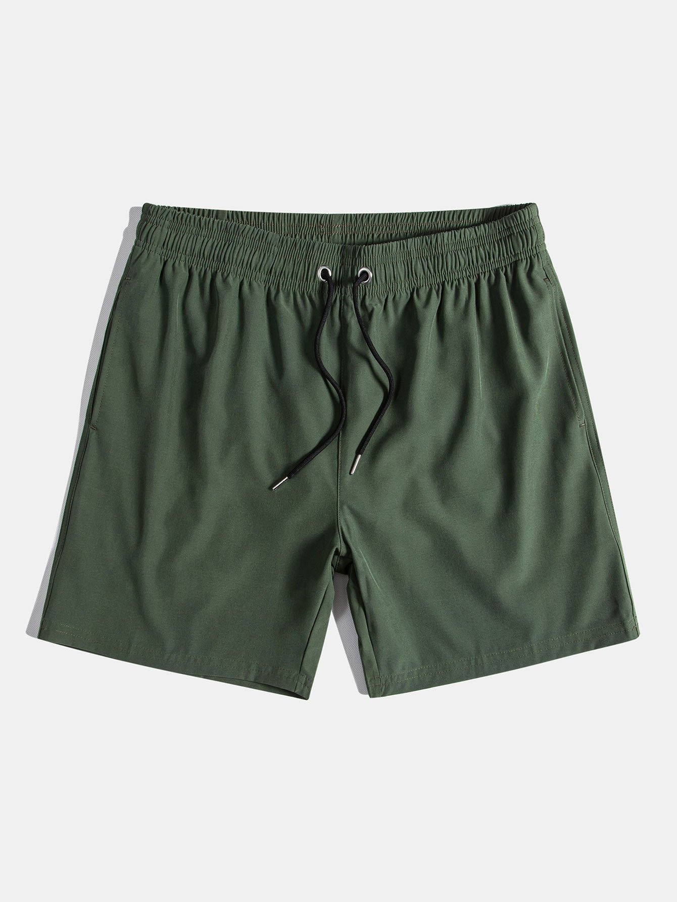 Button-Up Shirt & Swim Shorts Set with Palm Tree Color Block Design