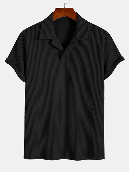 Textured Cuban Collar Polo