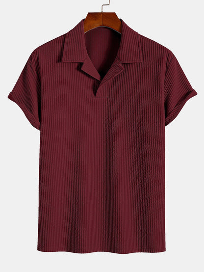 Textured Cuban Collar Polo
