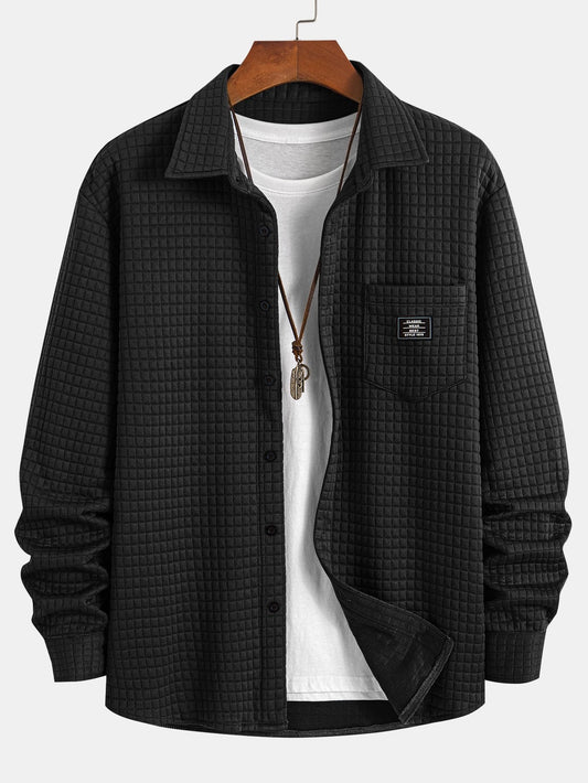 Waffle Weave Button-Up Shirt