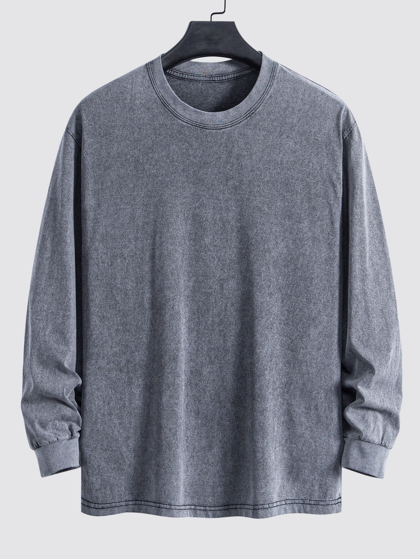 Casual Long Sleeve Distressed T-Shirt with Relaxed Fit